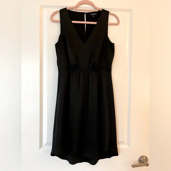 Madewell - black silk cocktail dress - sz. 0, excellent condition!